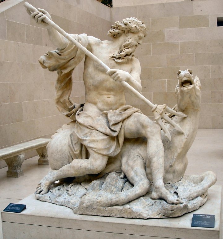 くすみ水色 ポセイドン（ネプチューン）ギリシャ神話 ローマ時代 彫像 ...