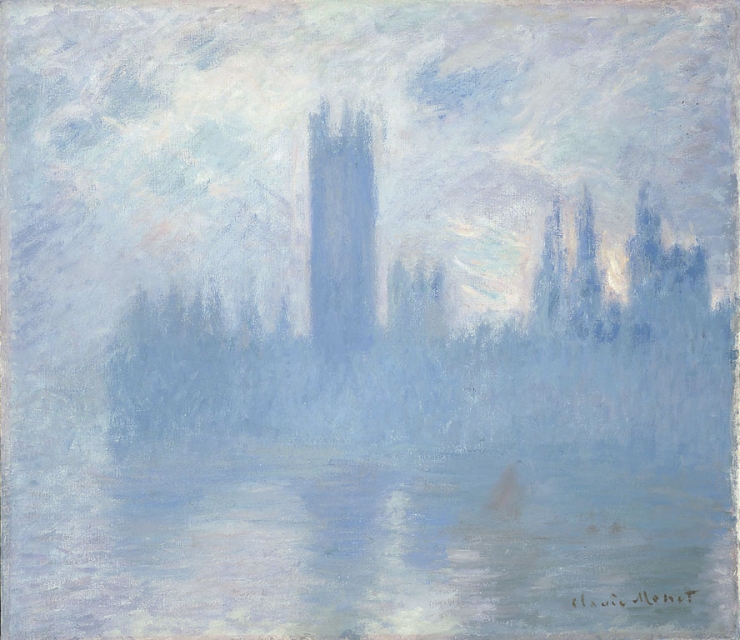 クロード・モネ《Houses of Parliament, London 》(1900~1901、シカゴ美術館)